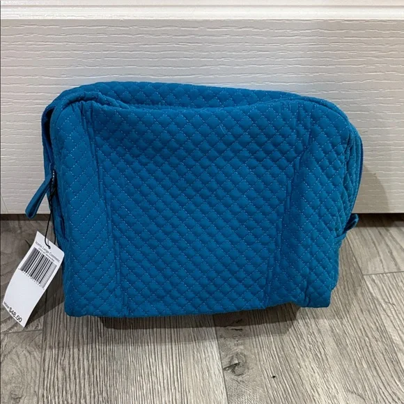 Vera Bradley Iconic Large Cosmetic Bag - Turquoise NWT - Picture 4 of 7